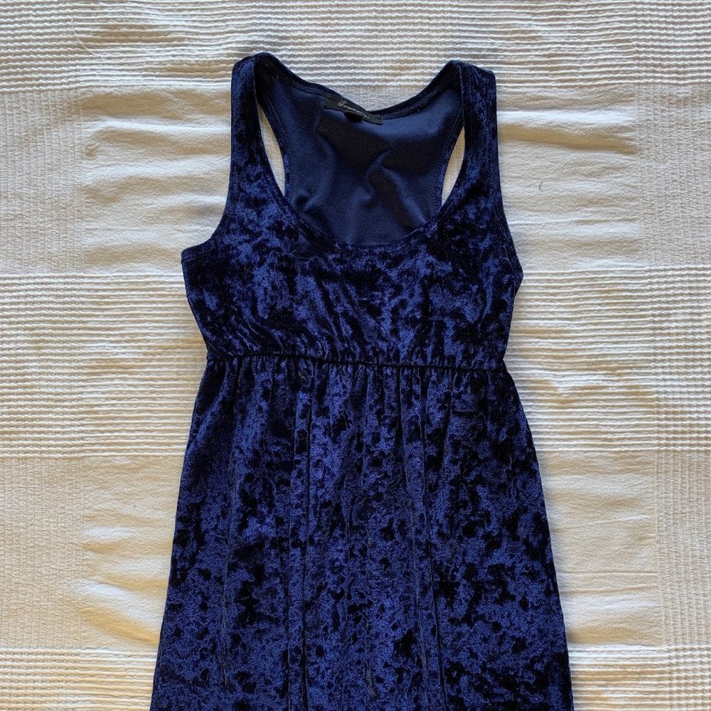 Babydoll blue velvet dress